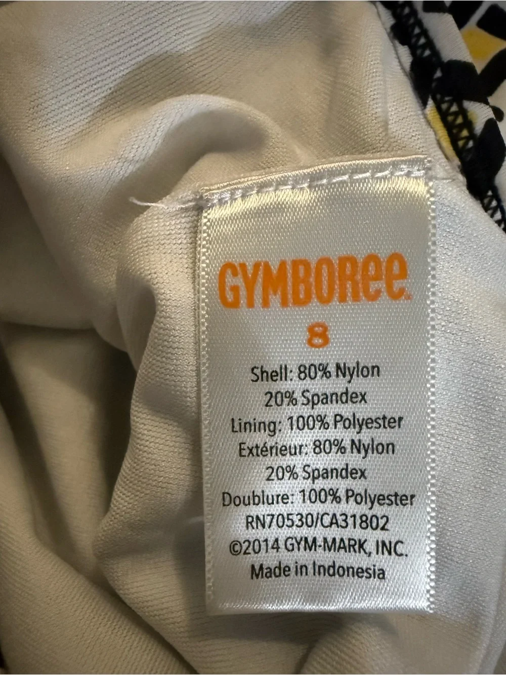 Gymboree Black , White and Yellow Geometric One-Piece Swimsuit